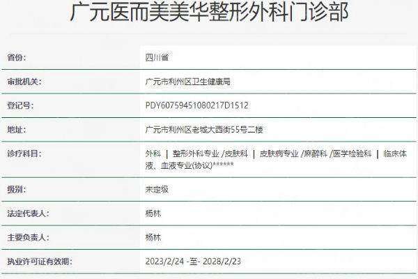 四、广元医而美美华整形门诊部实例追踪