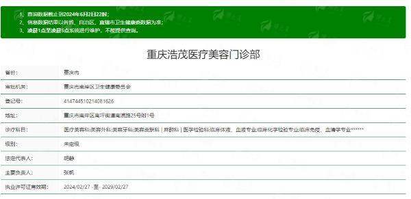 一、重庆浩茂医疗美容口腔门诊眼综合医生